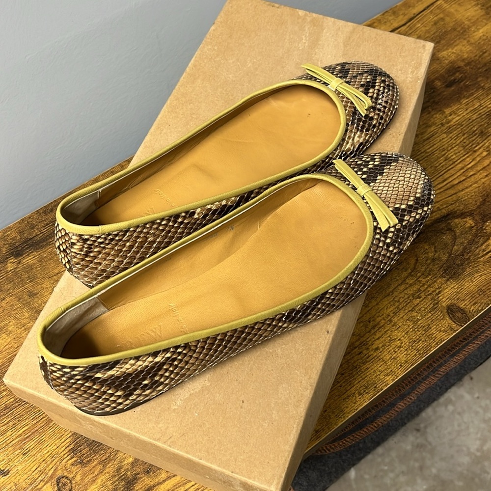 J. Crew Python Print Ballet Flats, Size 7 1/2 - image 3